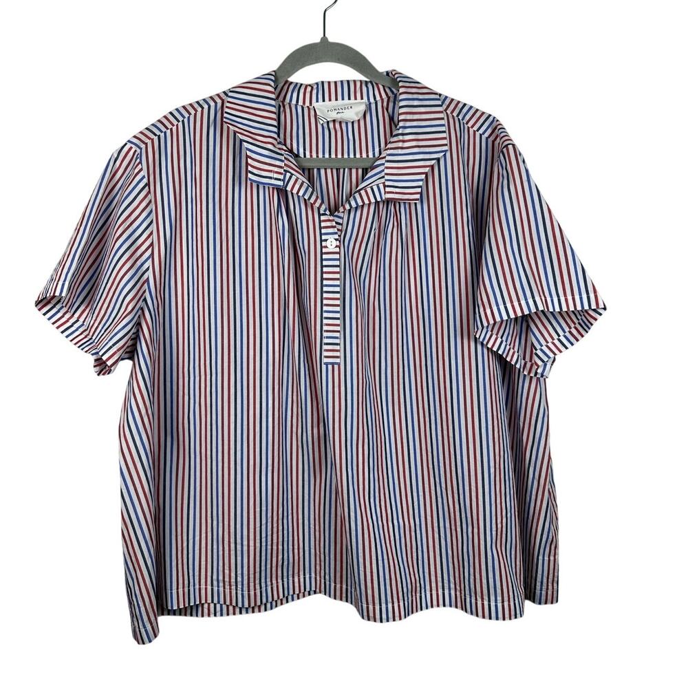 Pomander Place Finn Stripe Red White And Blue Popover Size XXXL Cotton EUC - Picture 2 of 9